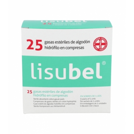 LISUBEL GASA ESTERIL ALGODON HIDROFILO 25 UNIDADES