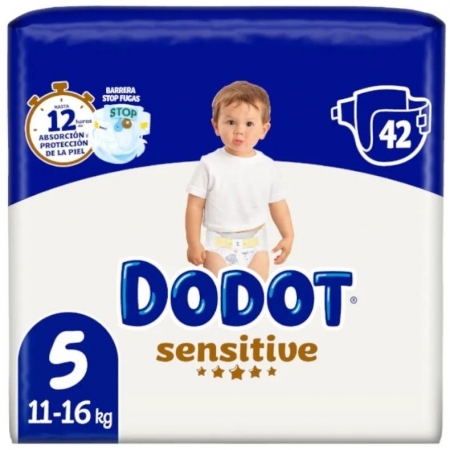 DODOT SENSITIVE TALLA 5 ()11-16 KG) 42 UNIDADES