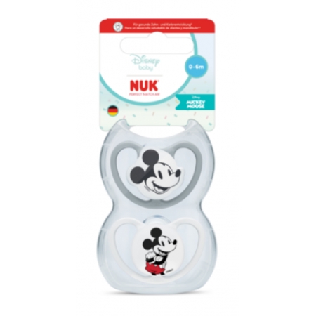 NUK PERFECT MATCH AIR MICKEY 2 CHUPETES SILICONA 0 - 6 MESES GRIS/BLANCO