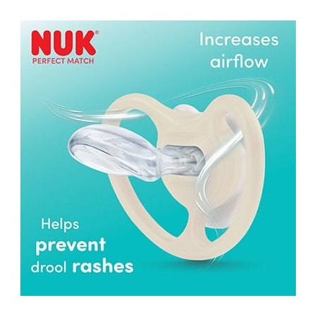 NUK PERFECT MATCH AIR MICKEY 2 CHUPETES SILICONA 0 - 6 MESES GRIS/BLANCO