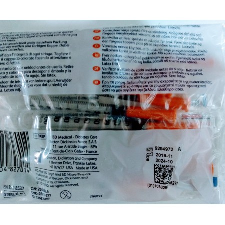 BD MICRO-FINE+ 10 JERINGAS DE INSULINA 1 ML CON AGUJA 29G (0,33 X 12,7 MM)