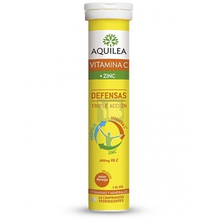 AQUILEA VITAMINA C + ZINC 14 COMPRIMIDOS EFERVESCENTES