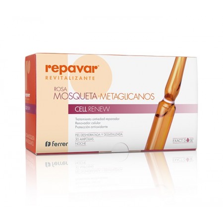 REPAVAR REVITALIZANTE ROSA MOSQUETA METAGLICANOS CELLRENEW 30 AMPOLLAS