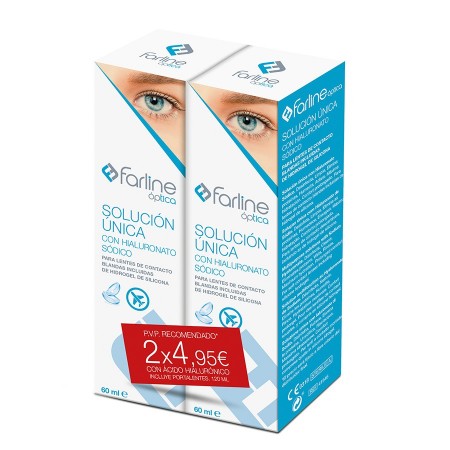 FARLINE SOLUCION UNICA LENTILLAS AC HIALURONICO 2X60 ML